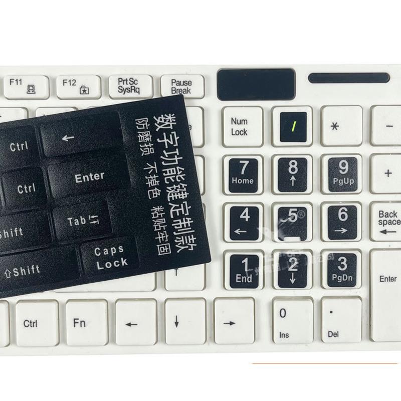 Đa Năng Bàn Phím Số Mini Numpad Miếng Dán Bố Trí Bền Bảng Chữ Cái Nền Đen Cho Máy Tính Laptop Bàn Phím USB Kế Toán