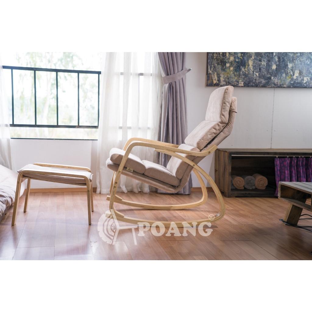 Ghế thư giãn | POANG | plywood óc chó/bạch dương | vải cotton | beige | R67xS139xC86 cm