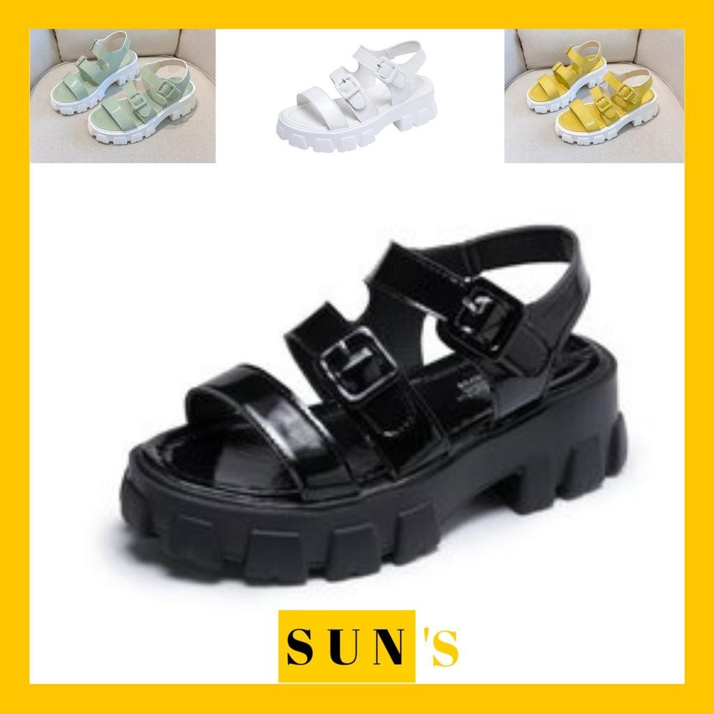 Sandal nữ 3 quai ngang đế xuồng 5cm màu nhã cực xinh