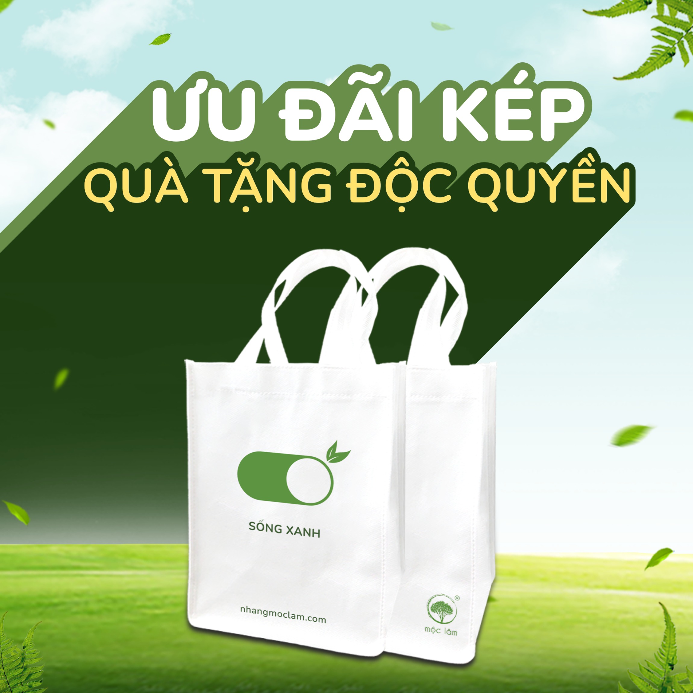[QÙA TẶNG ĐỘC QUYỀN] Túi Tote Sống Xanh Nhang Mộc Lâm