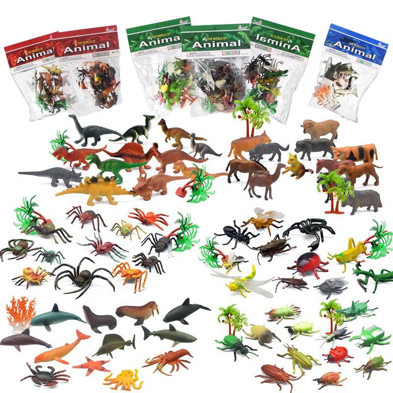 Combo 5 bộ đồ chơi mô hình thế giới động vật, khủng long, côn trùng, bọ cánh cứng Animal World Vacimall