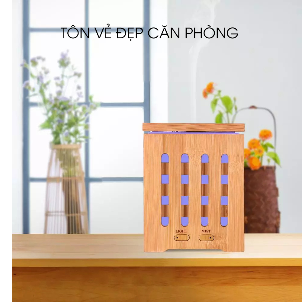 Máy Khuếch Tán Tinh Dầu Hạnh Phúc HP-08 Giúp Tỏa Hương Tinh Dầu, Tạo Độ Ẩm, Xông Phòng, Tặng Tinh Dầu Sả Chanh + Bạc Hà + Bưởi Hồng Hạnh Phúc (10ml)