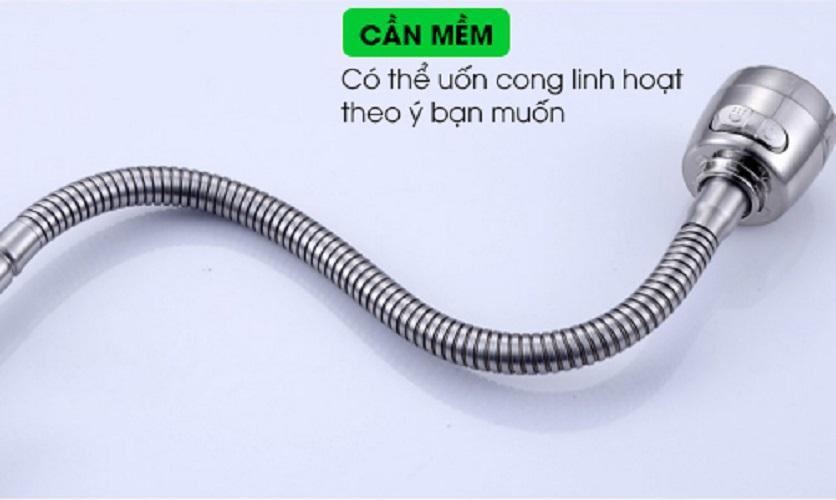 Vòi nước rửa chén bát Inox 304 Cắm Tường Cần mềm - Bát sen 1 Đường Nước (bảo hành 12 tháng)