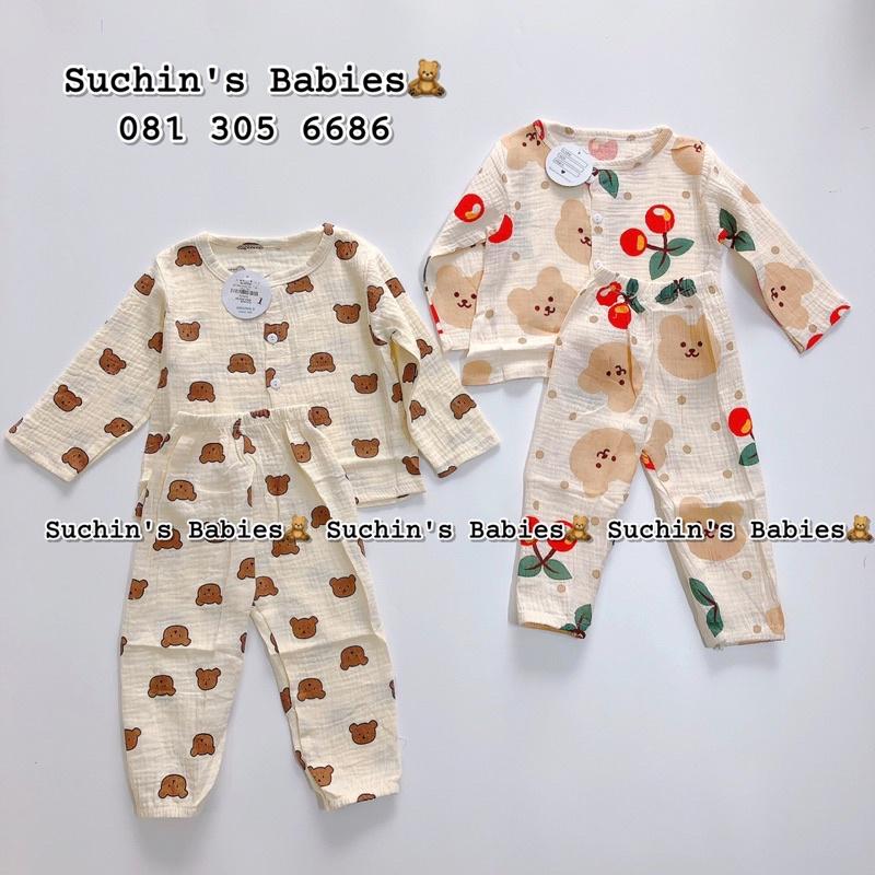 Bộ dài tay chất xô muslin Suchin