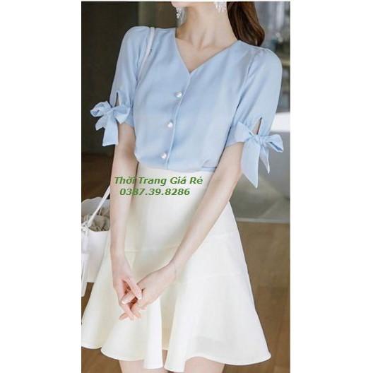 ÁO KIỂU NƠ TAY XINH XẮN