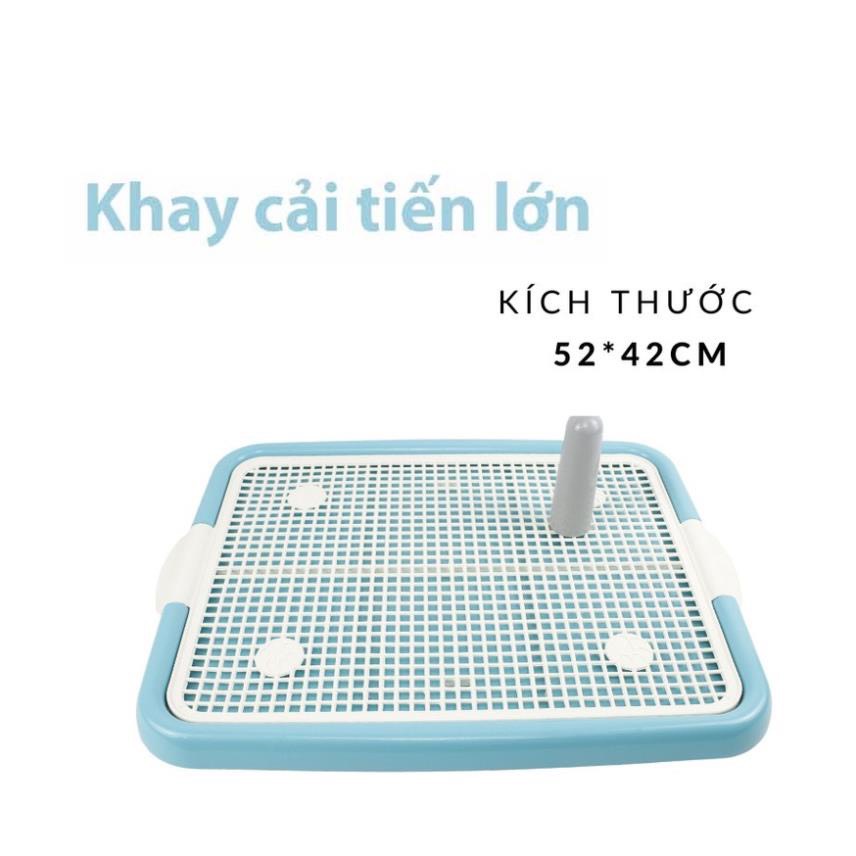 [MẪU MỚI VỀ] Khay vệ sinh Cho Chó Size Lớn 42x52cm Kèm Trụ (Chó Dưới 10kg)