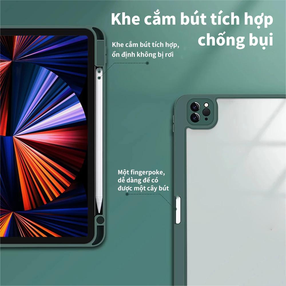 [HÀNG CHÍNH HÃNG] Bao da Ipad ốp lưng Cho iPad Mini6 iPad Gen9 10.2 11 Inch 2021 Ipad Air4 10.9 Vỏ Acrylic Có Thể Tháo Rời