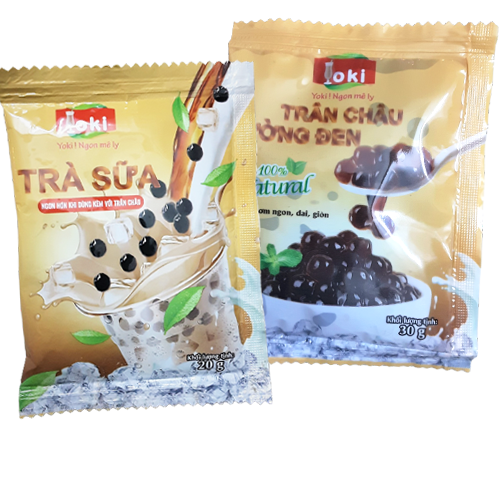 1 set Trà sữa Trân châu đường đen Yoki 50g