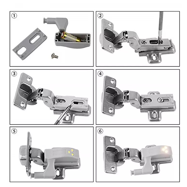 Đèn led gắn bản lề tủ quần áo, tủ bếp, bật tắt tự động giống đèn tủ lạnh