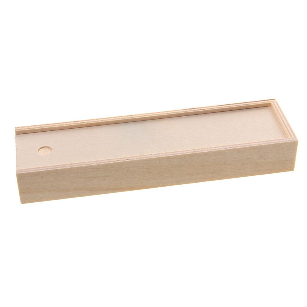 Wood Unfinished Wooden Jewelry Box for Kid's DIY Craft Rectangle Shape