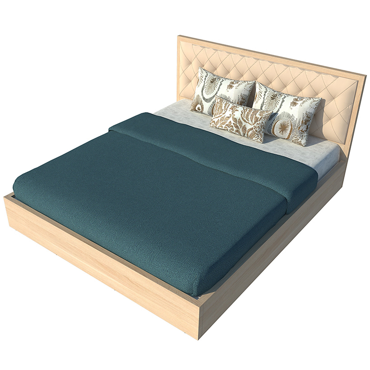 Giường ngủ cao cấp Tundo màu vàng kem 140cm x 200cm