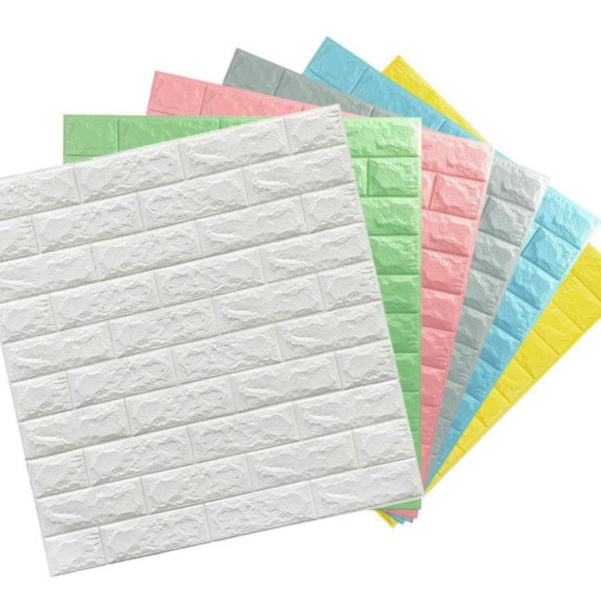 Xốp dán tường trang trí nhà cửa giả gạch 3d khổ lớn 70x77cm decor phòng ngủ