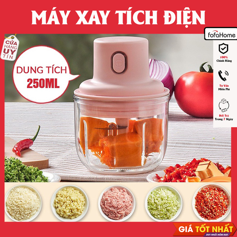 Máy Xay Mini Tỏi Ớt Máy Xay Tỏi Ớt Đa Năng Sạc Điện Máy Xay Mini Cầm Tay Dung Tích 250ml Máy Xay Mini Sạc Điện Có Cổng Sạc Usb, Nhỏ Gọn Tiện Ích Dễ Sử Dụng Xay Hành Tỏi Rau Củ Quả - Hàng nhập khẩu
