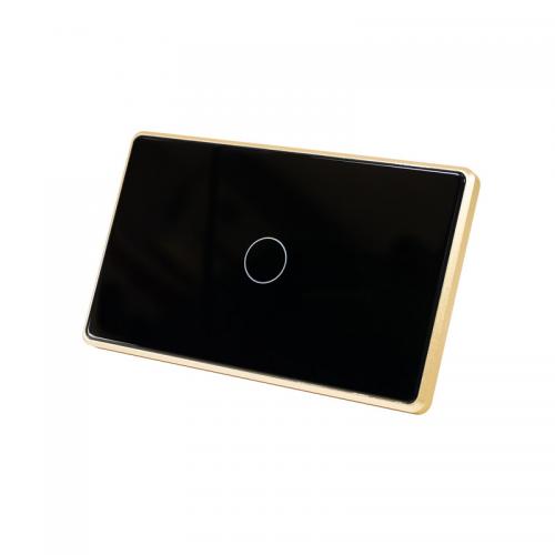 Công tắc cảm ứng Wifi KONO Smart Life SK3V – Mặt đen viền vàng