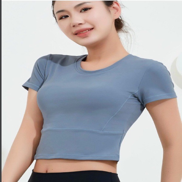 Áo Cộc tay tập Yoga, Gym cao cấp HATHA kiểu croptop trẻ trung, năng động - A162 ( áo có kèm sẵn mút ngực)