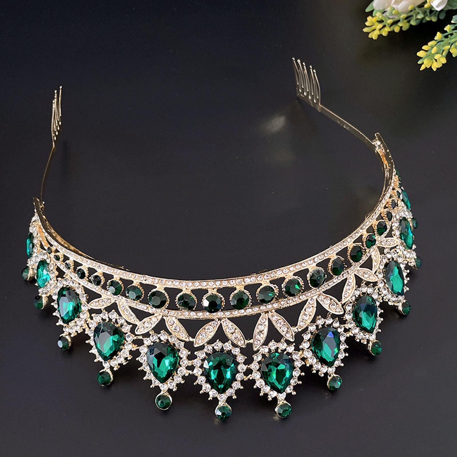 Tiara Crown with Comb Baroque Gifts Gorgeous Tiara Crown for Party Birthday