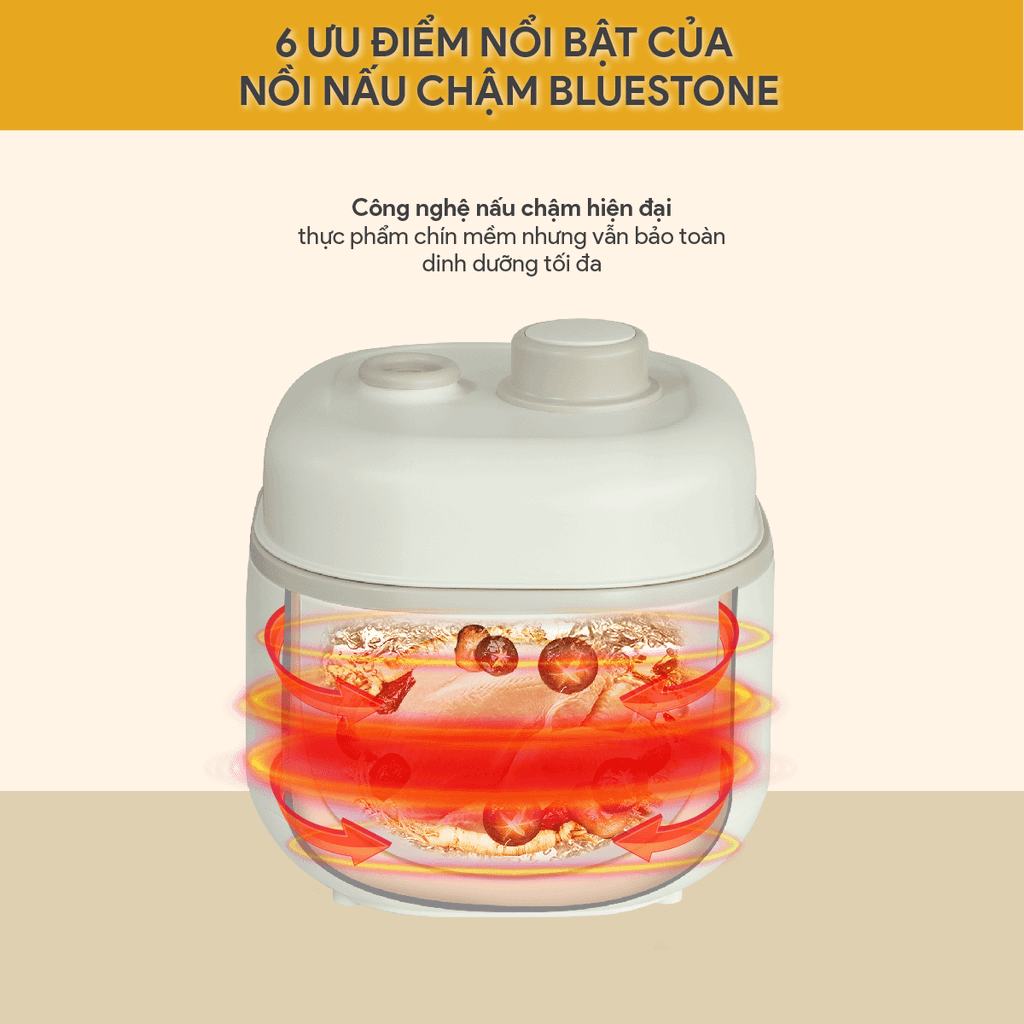 Nồi Nấu Chậm BlueStone SCB-6119 1 Lít 200W - Hàng Chính Hãng