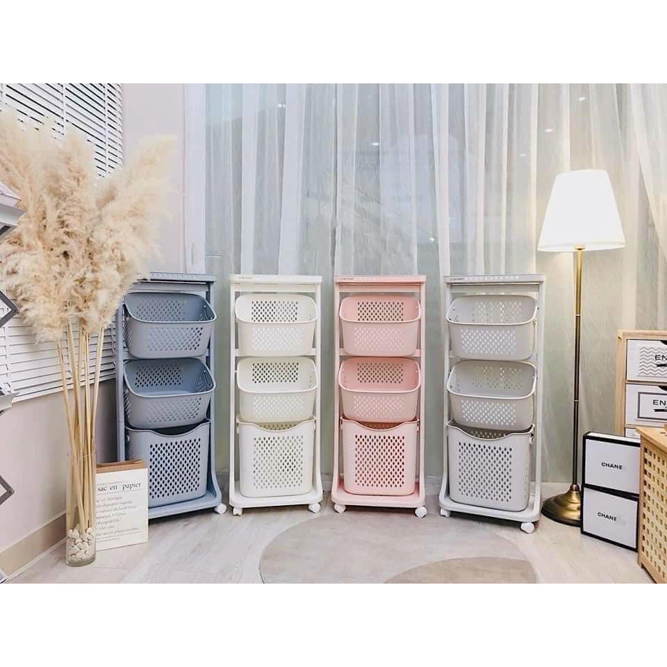 Kệ đựng đồ đa năng 3 tầng có bánh xe dễ dàng di chuyển