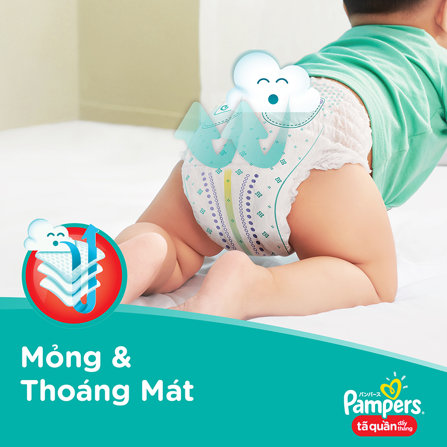 Combo 3 gói tã quần Pampers M60