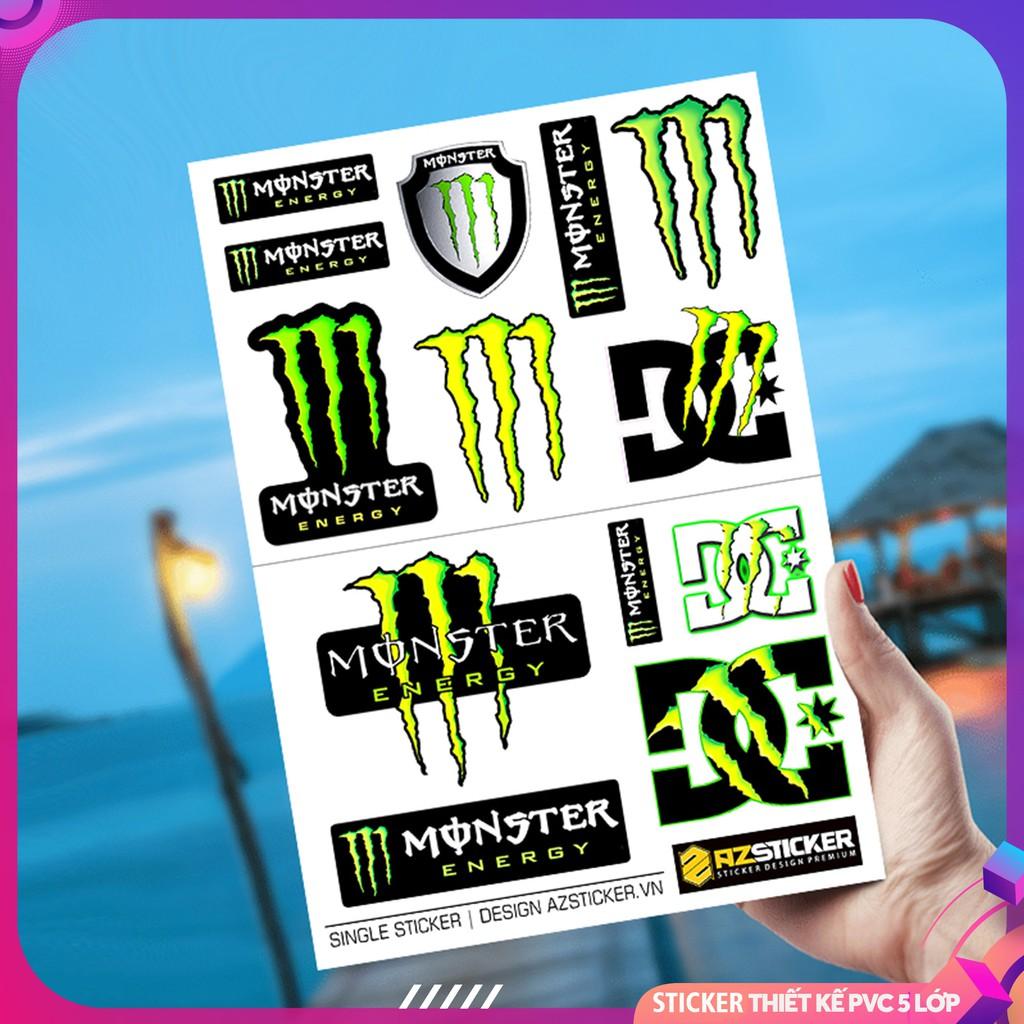 Hình Dán Sticker Monster | Sticker Dán Xe, Tem Dán Xe Máy, Xe Điện Chống Thấm Nước, Chống Bay Màu