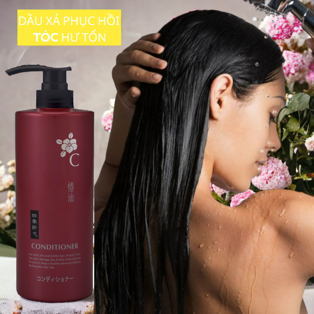 Dầu Xả Tóc Shikioriori Tsubaki Conditioner Từ Hoa Trà Phục Hồi Tóc Khô Xơ Và Hư Tổn 600mL