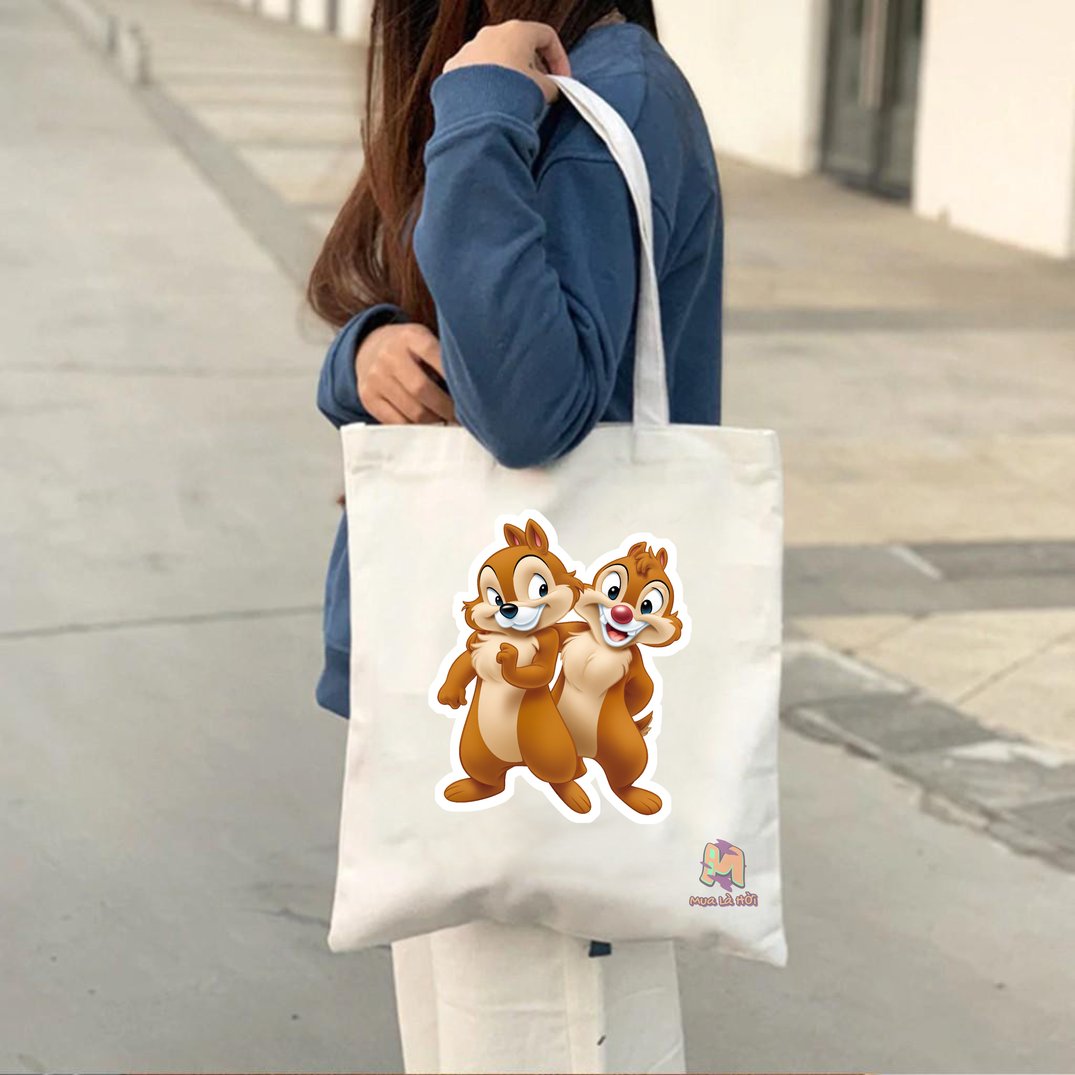 Túi Tote in hình chủ đề Chip and Dale