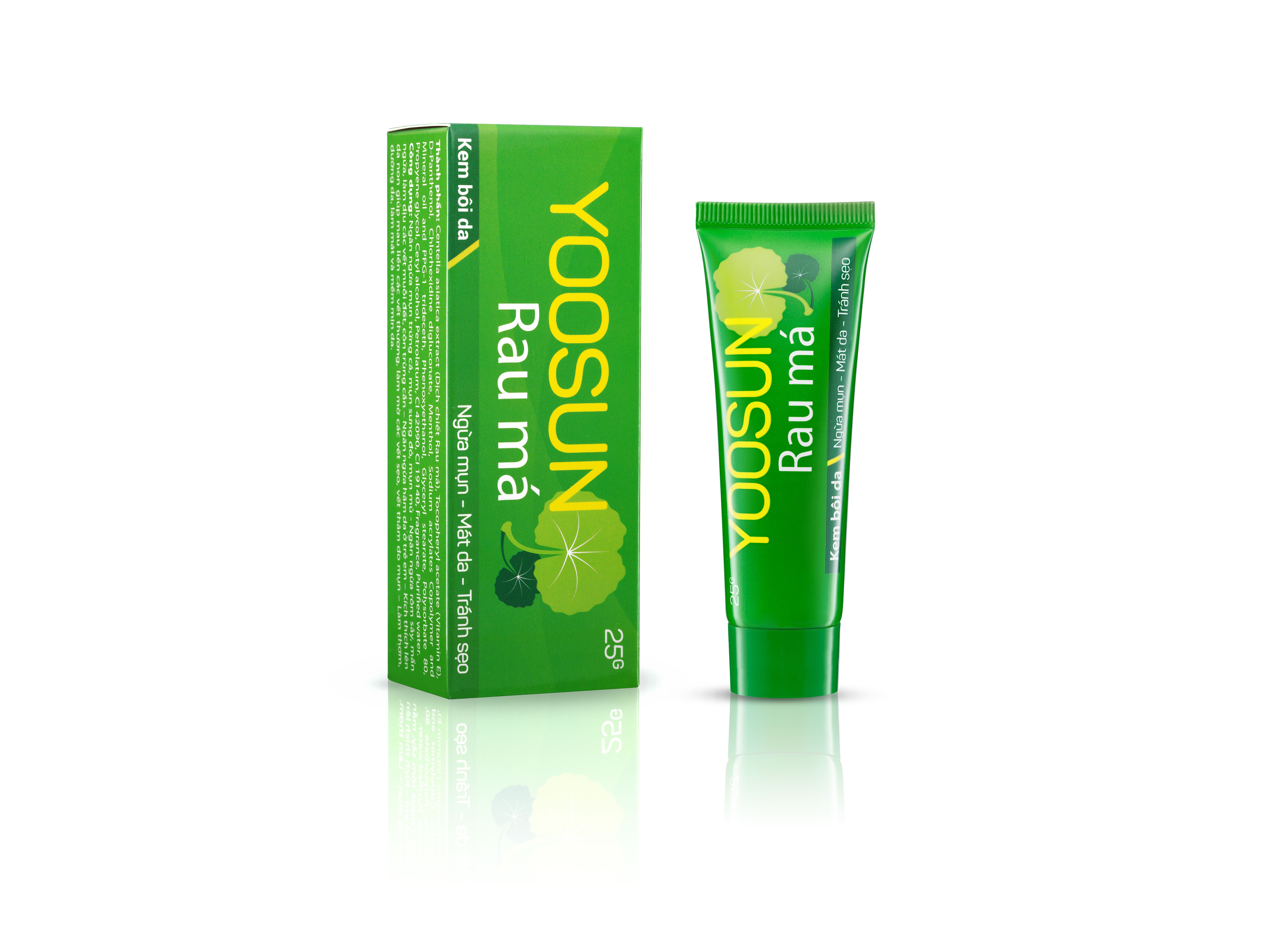 Combo 3 tuýp kem Yoosun rau má làm dịu mẩn ngứa, ngừa mụn, mát da 25g - Tặng 1 tuýp yoosun acnes 5g