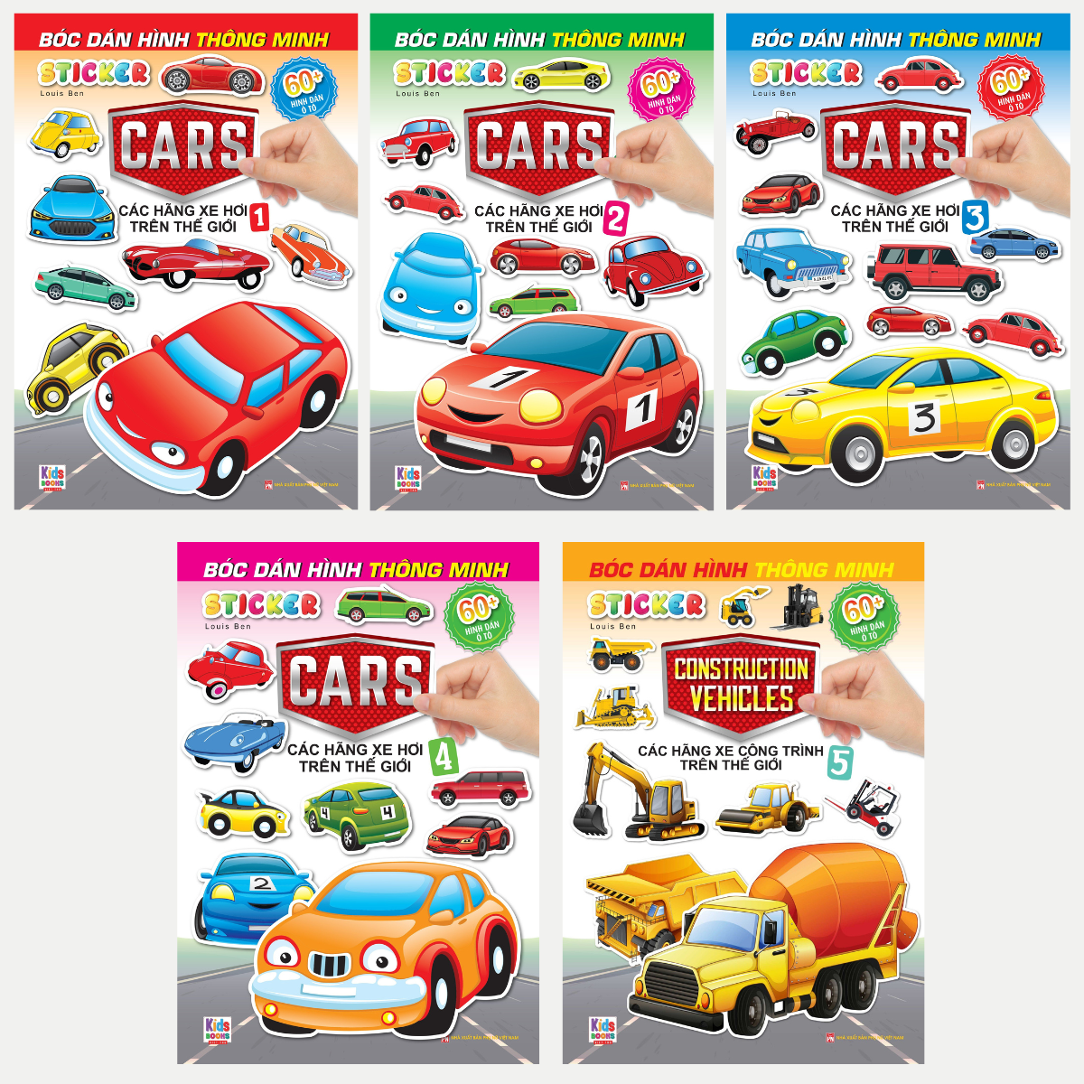 Combo 5 Cuốn Bóc Dán Hình Sticker Thông Minh - Các Hãng Xe Hơi Và Công Trình Trên Thế Giới