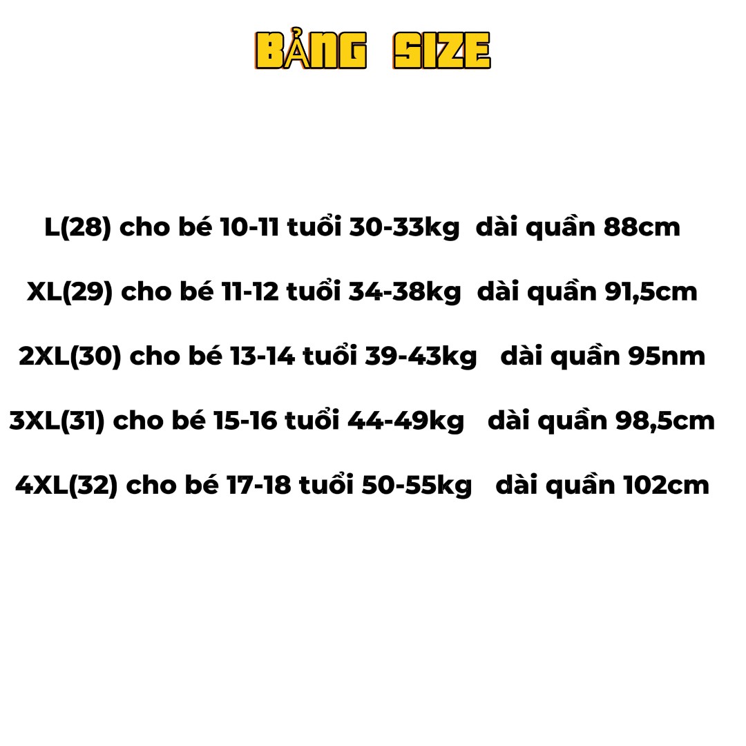 Quần jean bé gái size đại ống sớ 10-18 tuổi mài ống can gấu vải co giãn dáng thời trang