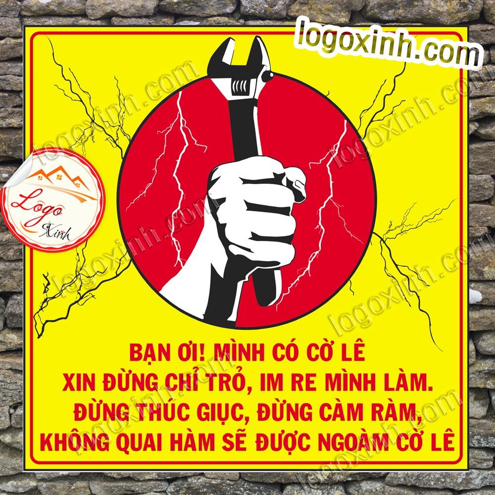 LOGO TEM STICKER BIỂN KHÔNG CHỈ TRỎ KHI KỸ THUẬT LÀM VIỆC ĐỂ ĐẢM BẢO AN TOÀN - BIỂN BÁO AN TOÀN LAO ĐỘNG VUI NHỘN- MẪU 1