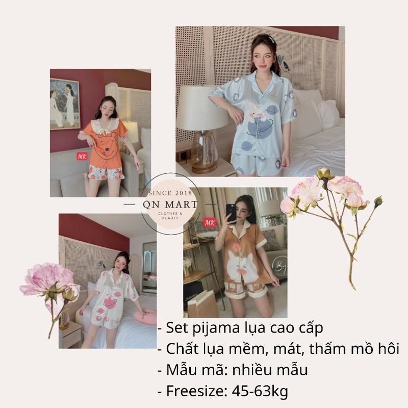 Bộ ngủ cộc tay nữ️ Bộ ngủ lụa nữ hàng loại 1