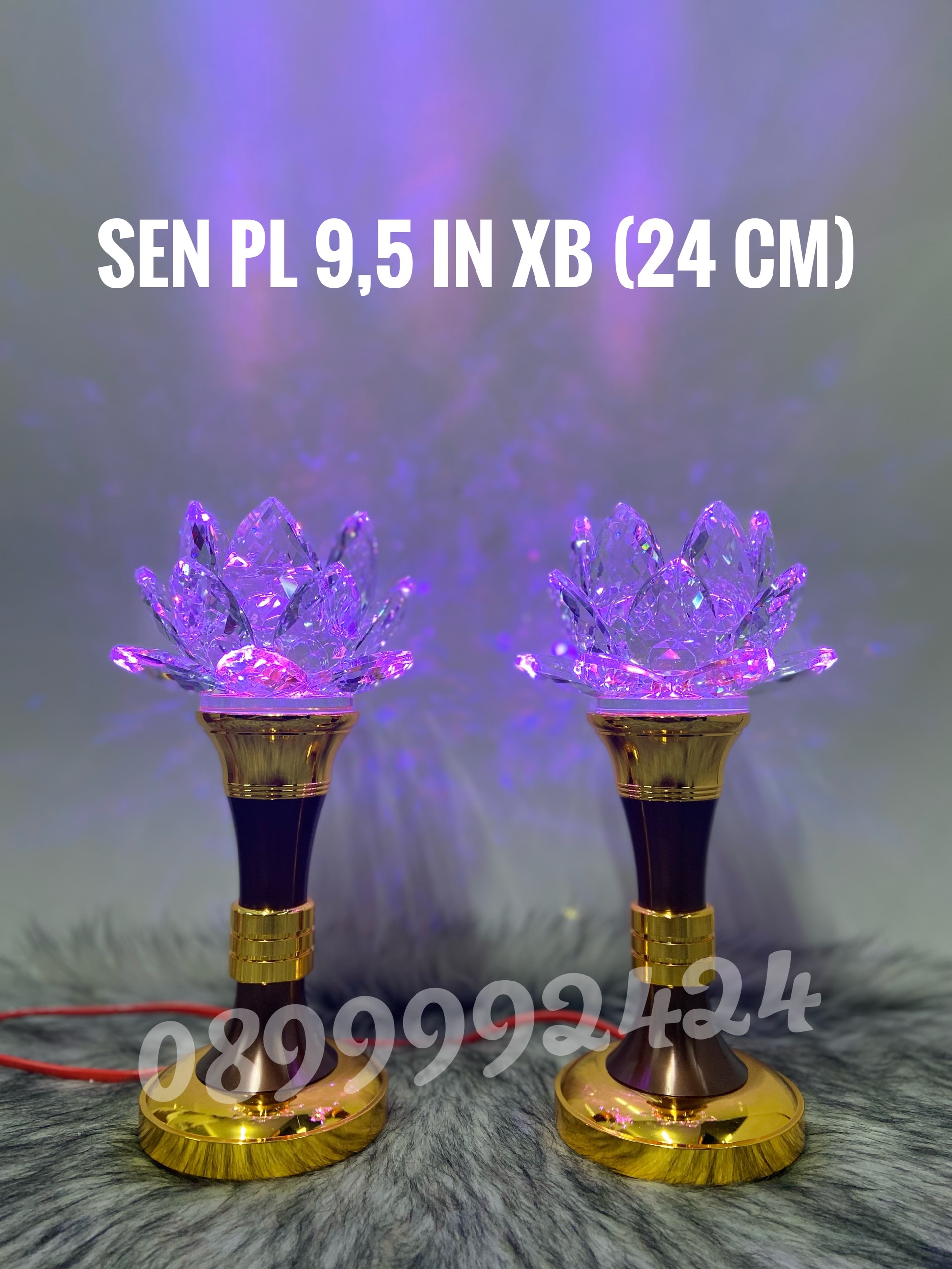 ĐÈN THỜ PHA LÊ CAO CẤP SEN 9.5 IN XI BÓNG 1 CẶP