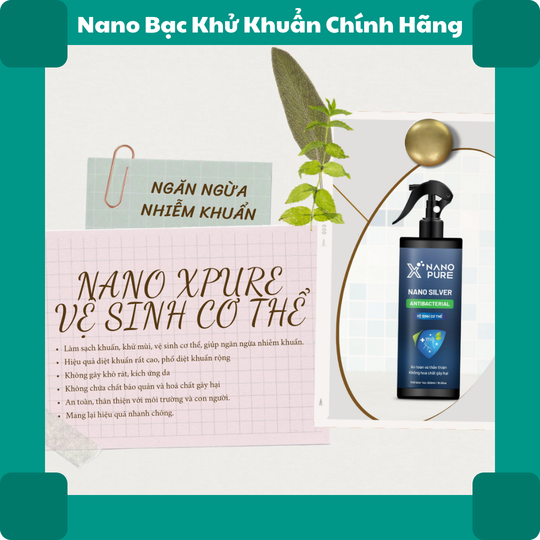 Chai xịt khử mùi khử khuẩn Nano xpure vệ sinh cơ thể 500ml