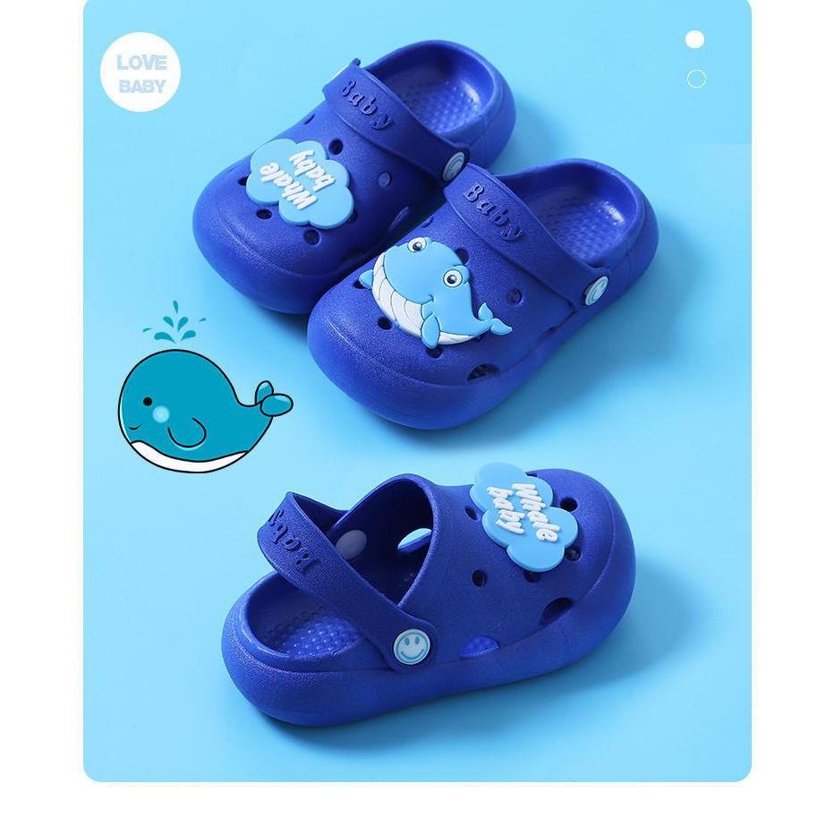 Dép sục trẻ em cho bé trai bé gái từ 1-5 tuổi [WHALE BABY] hình thú ngộ nghĩnh đi siêu êm LUCKY SHOES VN - H000006WHALE - 27/28