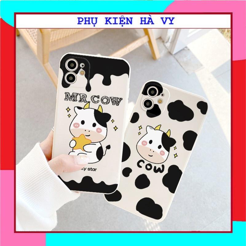 Ốp lưng Mr.Cow cạnh vuông 5/5s/6/6plus/6s/6splus/7/7plus/8/8plus/x/xr/xs/11/12/pro/max/plus/promax