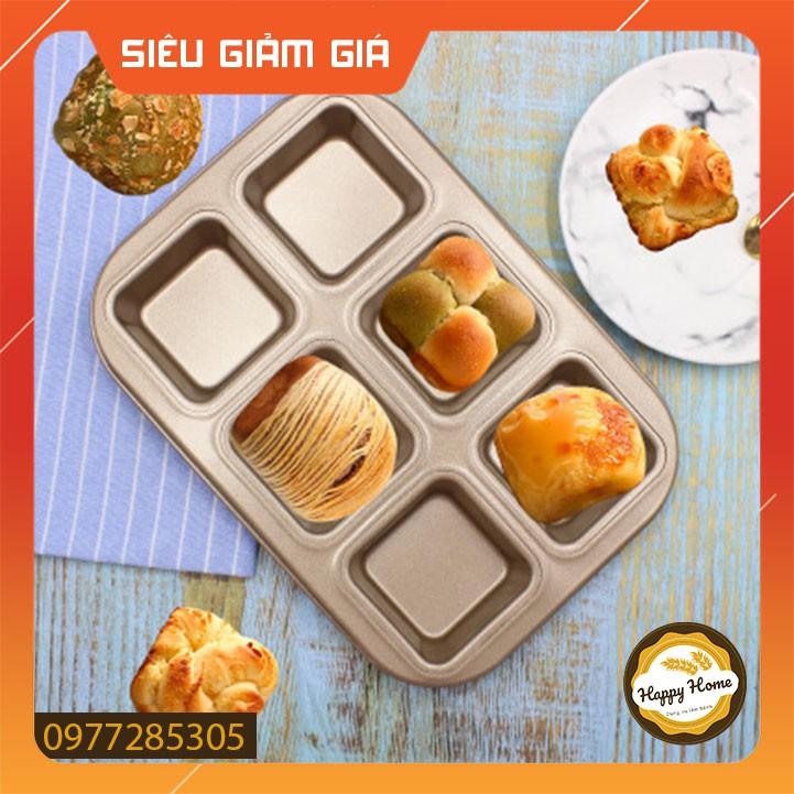 Khuôn / Khay nướng bánh cupcake muffin chống dính 6 ô CHẤT LƯỢNG CAO