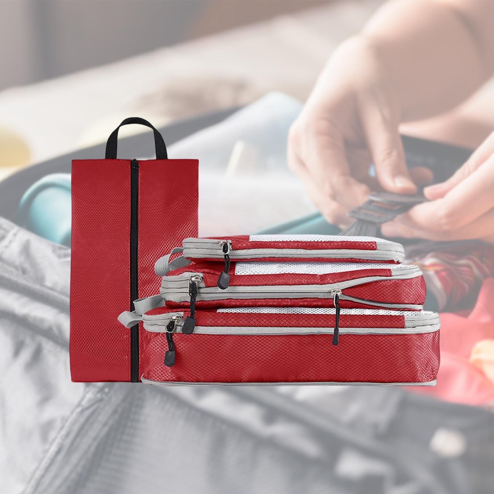 4x Luggage Packing Organizer Travel Storage Bags Shoes Bags for Travel Home