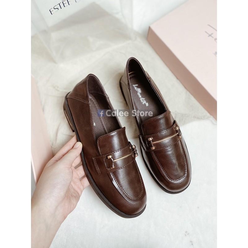 ẢNH THẬT VIDEO MỚI VỀ Giày Moca Loafer bệt văn phòng giày lười da mềm nữ 3cm có sẵn đen nâu