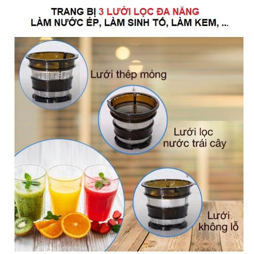 Máy ép chậm cực khoẻ 400W Kalite KL 599 ép 400ml, ép kiệt bã 98% trọn dinh dưỡng, Hàng Chính Hãng