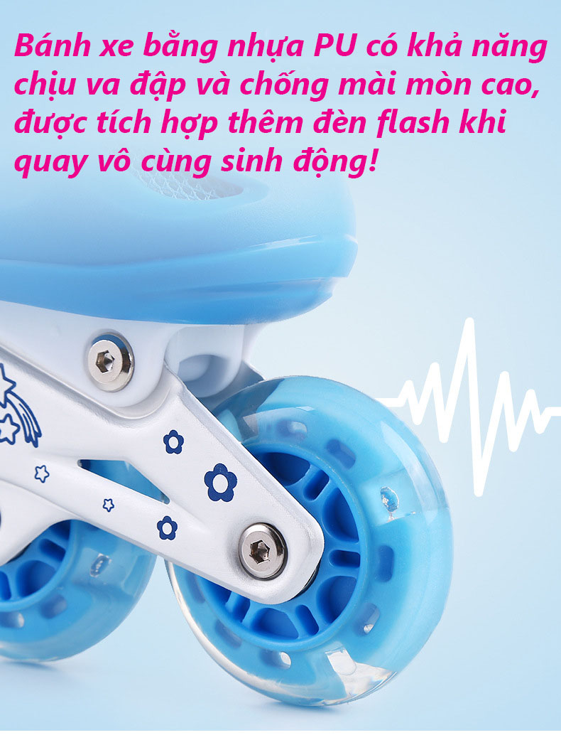 Giày Patin Có Đèn Led 8 Bánh Thời Trang - Tặng đầy đủ mũ bảo hiểm, phụ kiện chơi và đồ bảo hộ