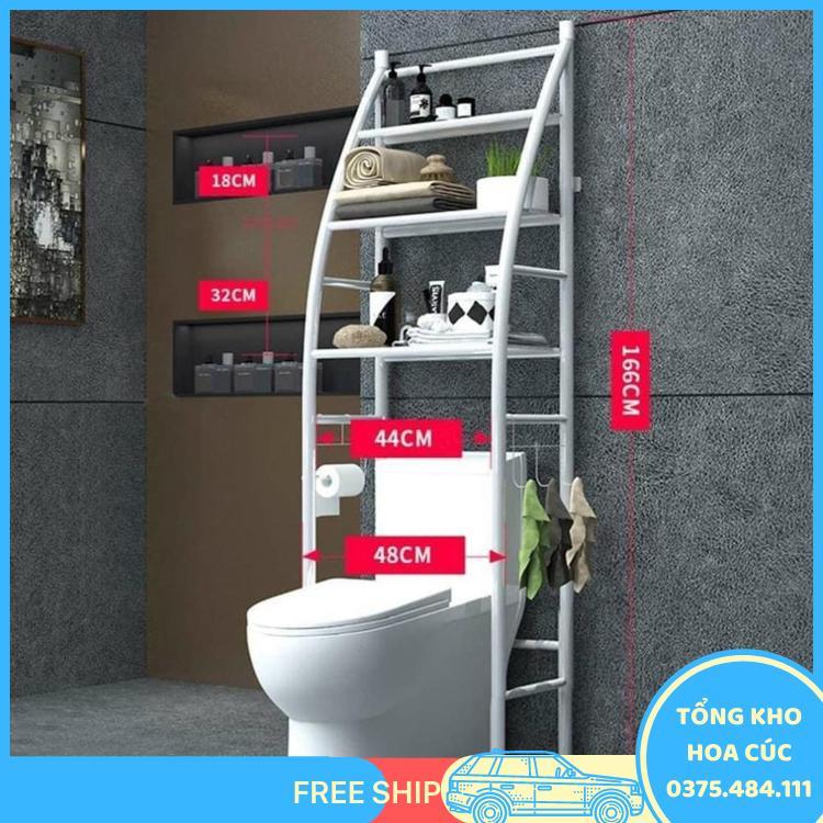Kệ Để Đồ Nhà Vệ Sinh Tiện Lợi , Kệ Kim Loại Sau Bồn Cầu Giúp Không Gian Sạch Đẹp Và Gọn Gàng - Vận Chuyển Miễn Phí Toàn Quốc