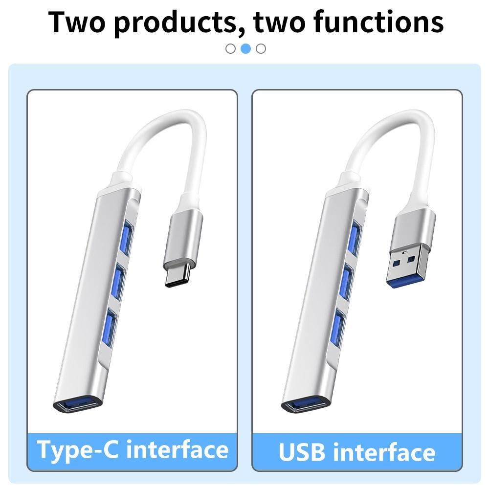 Hub 4 Cổng USB Type C 3.0 5Gbps Tốc Độ Cao Cho Máy Tính