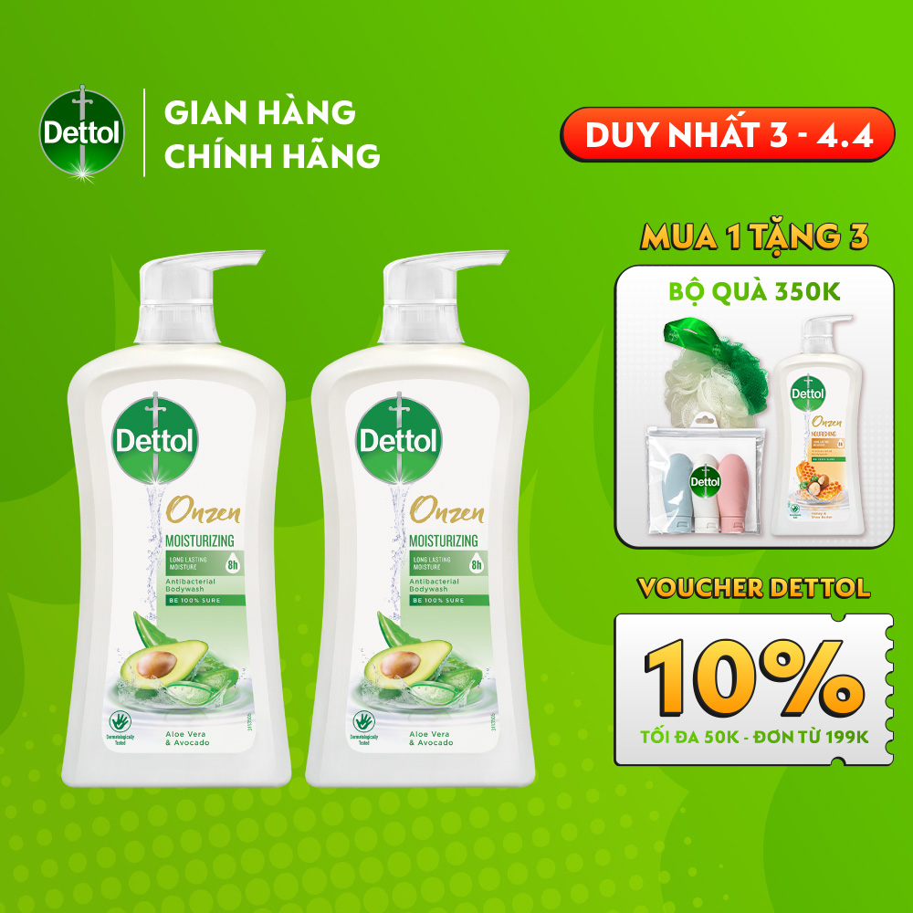 COMBO 2 SỮA TẮM DETTOL ONZEN DƯỠNG ẨM LÔ HỘI &amp; BƠ (950G/CHAI)