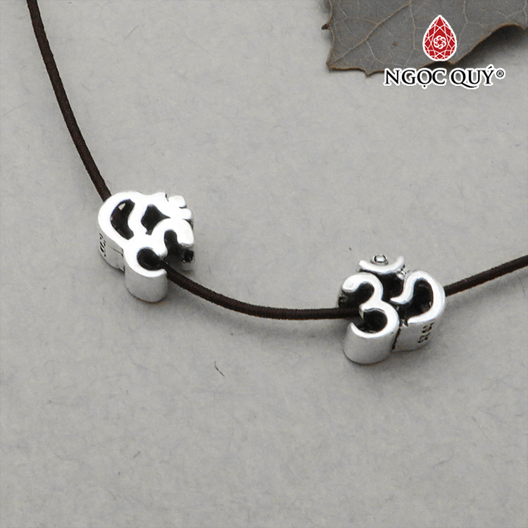 Charm bạc xỏ ngang hình chữ ôm - Ngọc Quý Gemstones