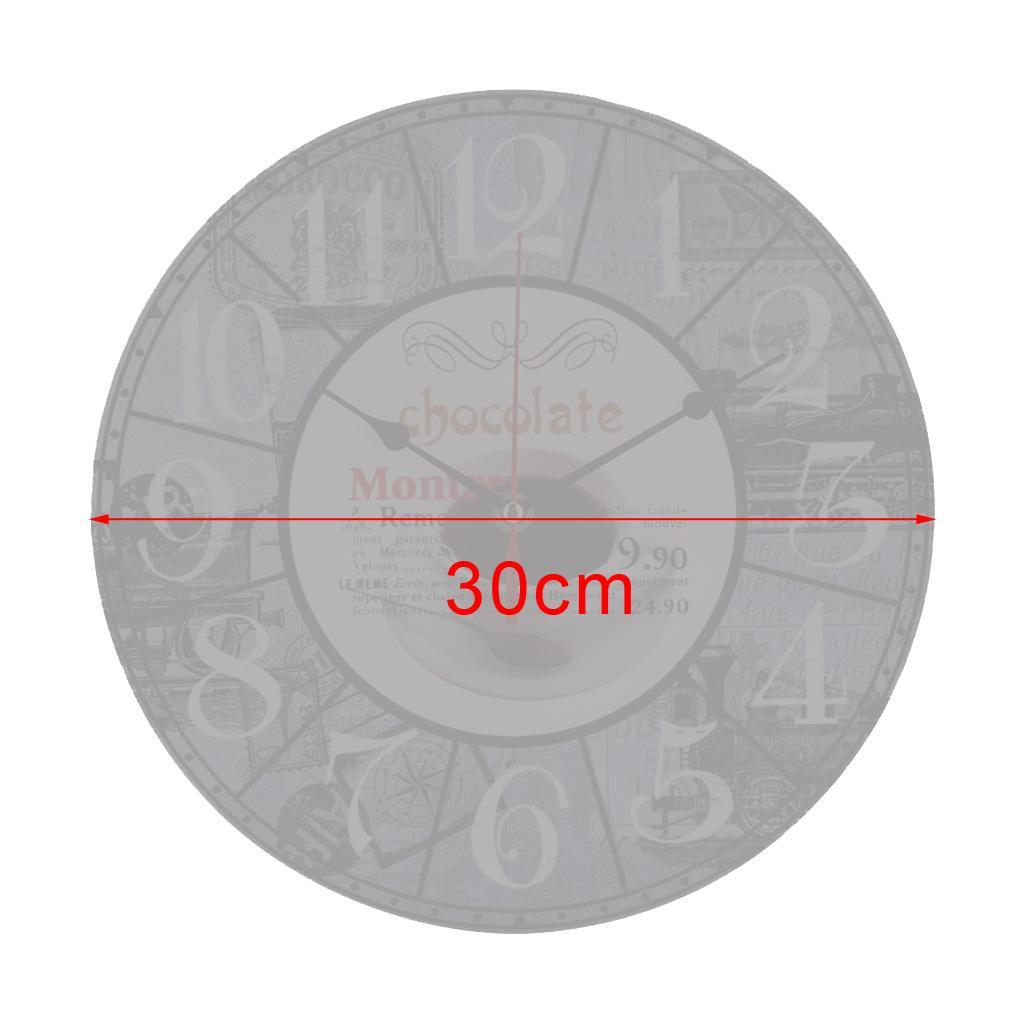 Vintage Style Round Wall Clock Retro Wall Decor for Living Room Bedroom