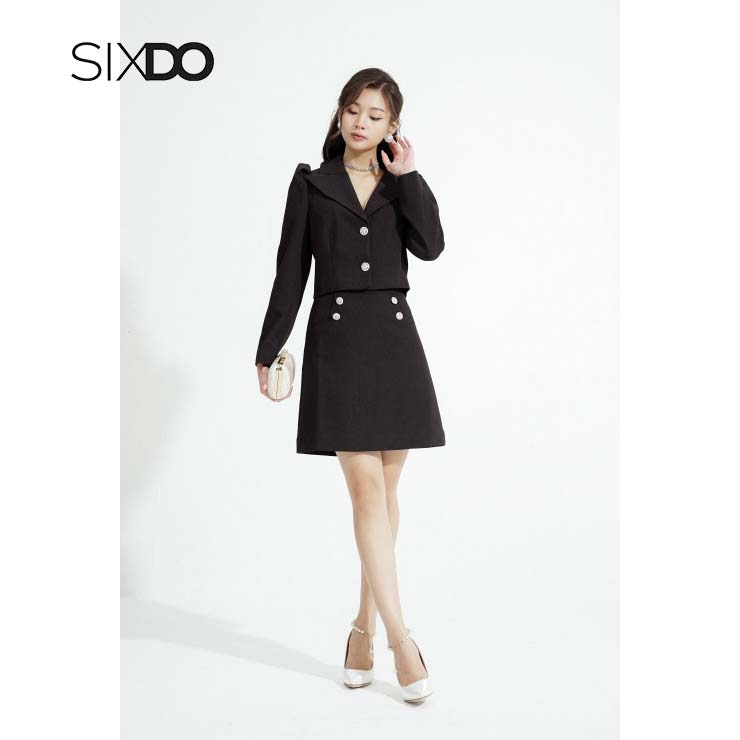 Chân váy A nữ phối cúc dọc SIXDO