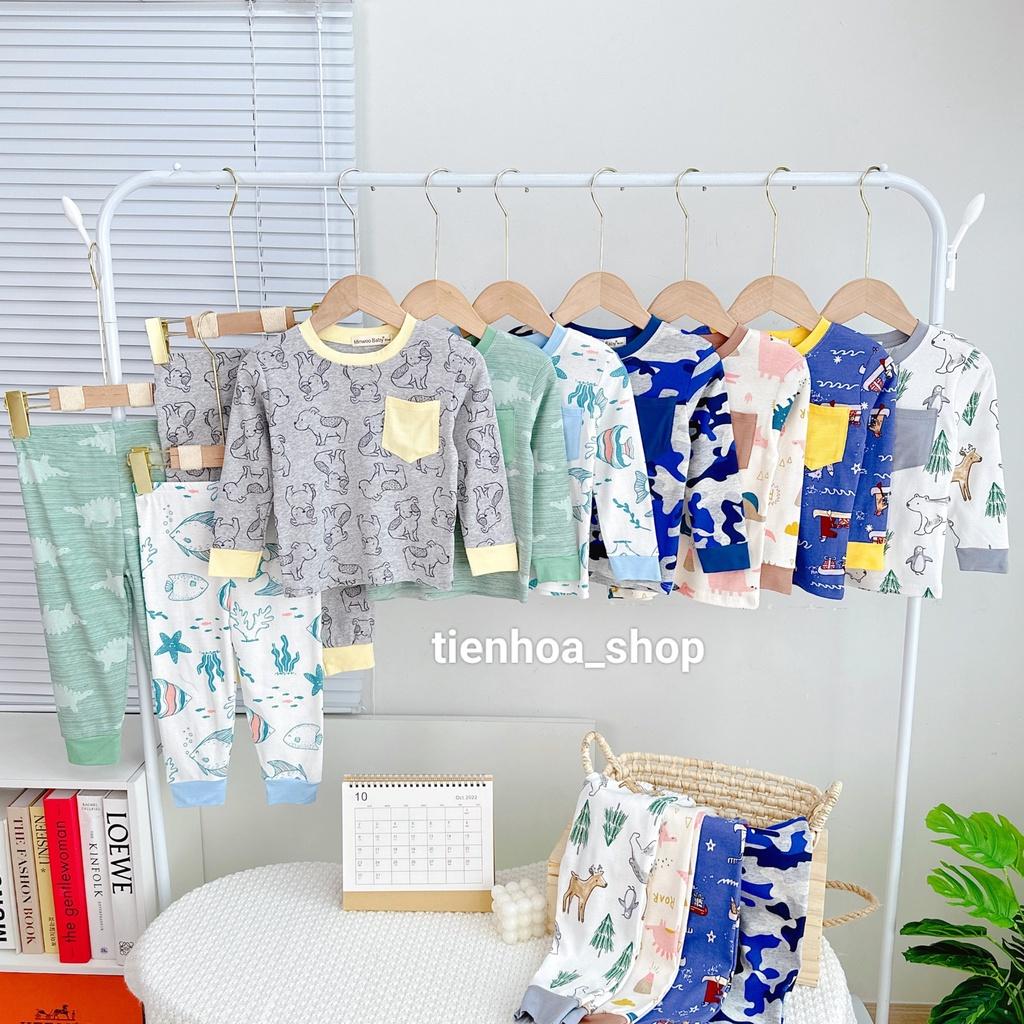 Bộ Dài Tay Có túi Cotton Bozip Xuất Xịn Siêu Mềm Mịn Mát Cho Bé Trai - Bảng 3 - HÀNG LOẠI 1