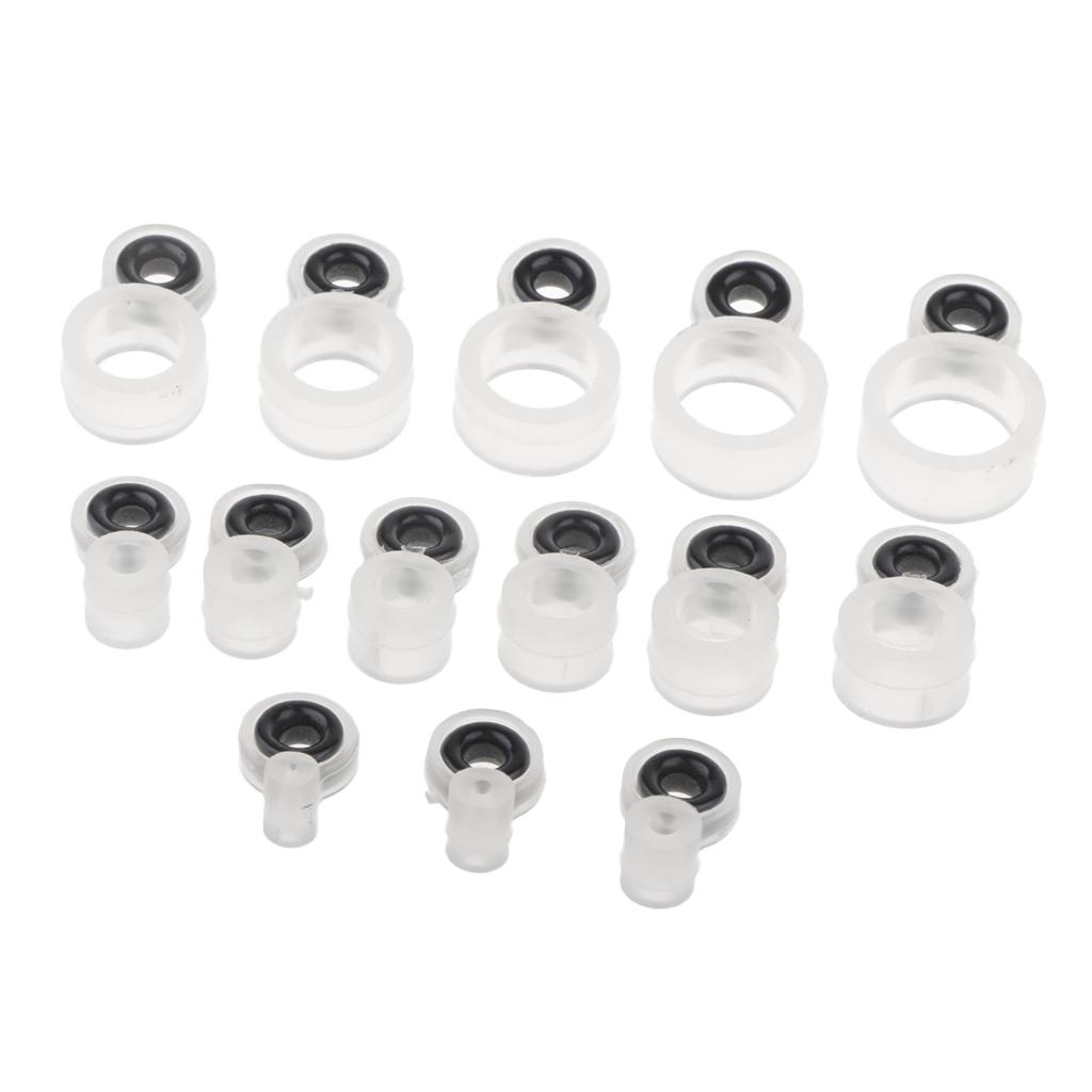 14pc Silicone Fishing Rod Guides Repair Kit Telescopic Rod Eye Ring Top Tips