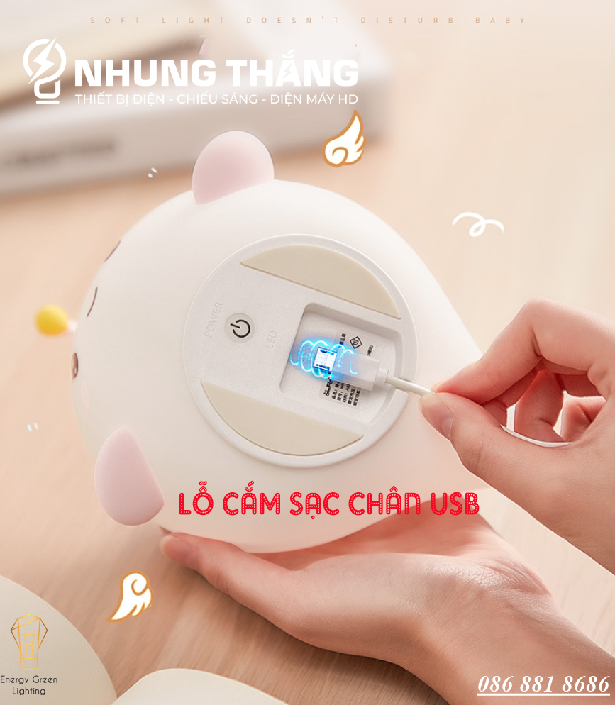 Đèn Ngủ Hình Cá Đèn Dầu Dễ Thương WH-A22 - Thay Đổi Màu Sắc Tùy Thích - Silicon Mềm Mại Siêu Bền-Pin Sạc Tích Điện