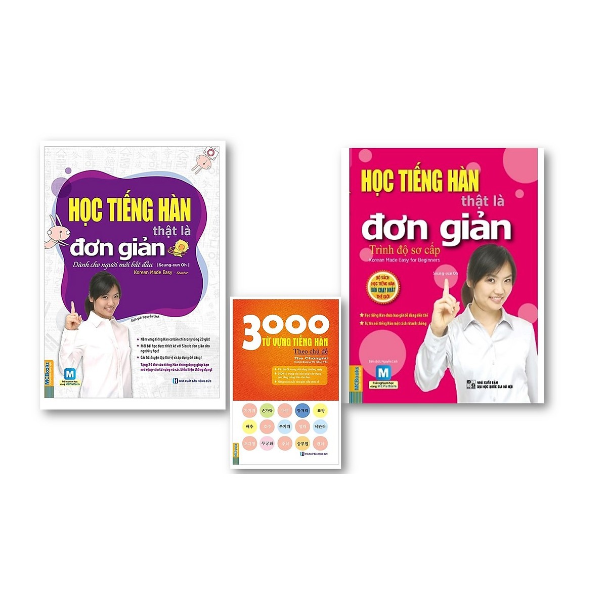 Combo Học Tiếng Hàn Thật Là Đơn Giản - Cho Người Mới Bắt Đầu + Trình Độ Sơ Cấp + 3000 Từ Vựng Tiếng Hàn Theo Chủ Đề
